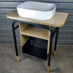 Meuble bois et métal pour lavabo